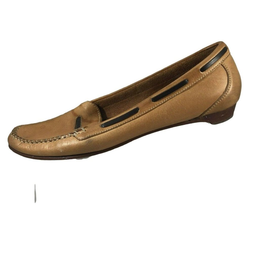 Cole Haan Shoes Womens 7 B Brown Leather Slip On Loafers Flat D17841 Work Casual